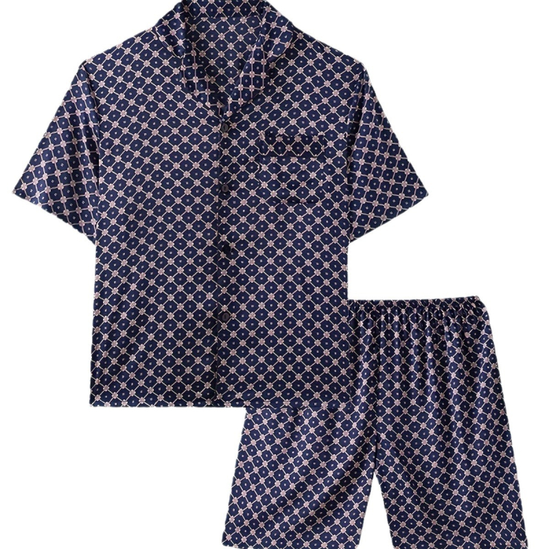 Uus suurte suuruste meeste pidžaamakomplekt koduriietele lühikeste varrukatega lühikesed püksid, mis on kodus hädavajalikud