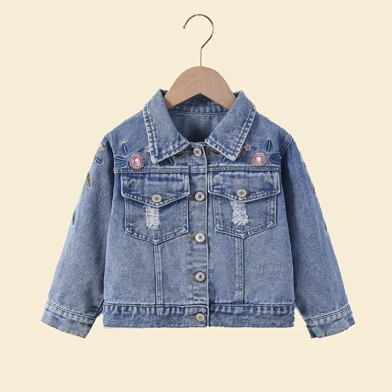 Bluză din denim 2025 pentru copii, stil occidental, primăvară și toamnă, nouă bluză pentru copii, îmbrăcăminte pentru fete, din denim, primăvară și toamnă