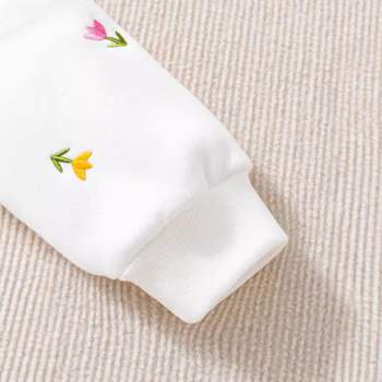 Φούτερ με στρογγυλή λαιμόκοψη και κινούμενα σχέδια με τουλίπα για κορίτσια, σετ δύο τεμαχίων, σε νέο δυτικό στιλ, με θέμα το Διαδίκτυο