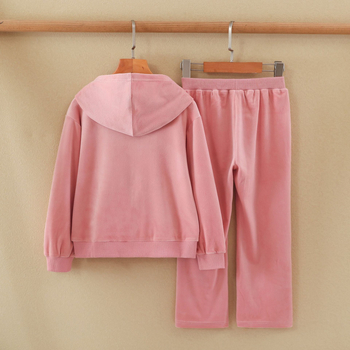 Tüdrukute pikkade varrukatega kapuutsiga jope 2024 uued laste pikad püksid soe sügis ja talvine kaheosaline komplekt