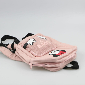 Uus roosa puuvillane lõuendkangas tikitud armastusega kaisus Minnie hüljes laste ja tüdrukute seljakott seljakott koolikott