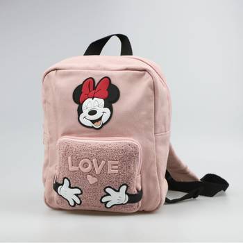 Uus roosa puuvillane lõuendkangas tikitud armastusega kaisus Minnie hüljes laste ja tüdrukute seljakott seljakott koolikott