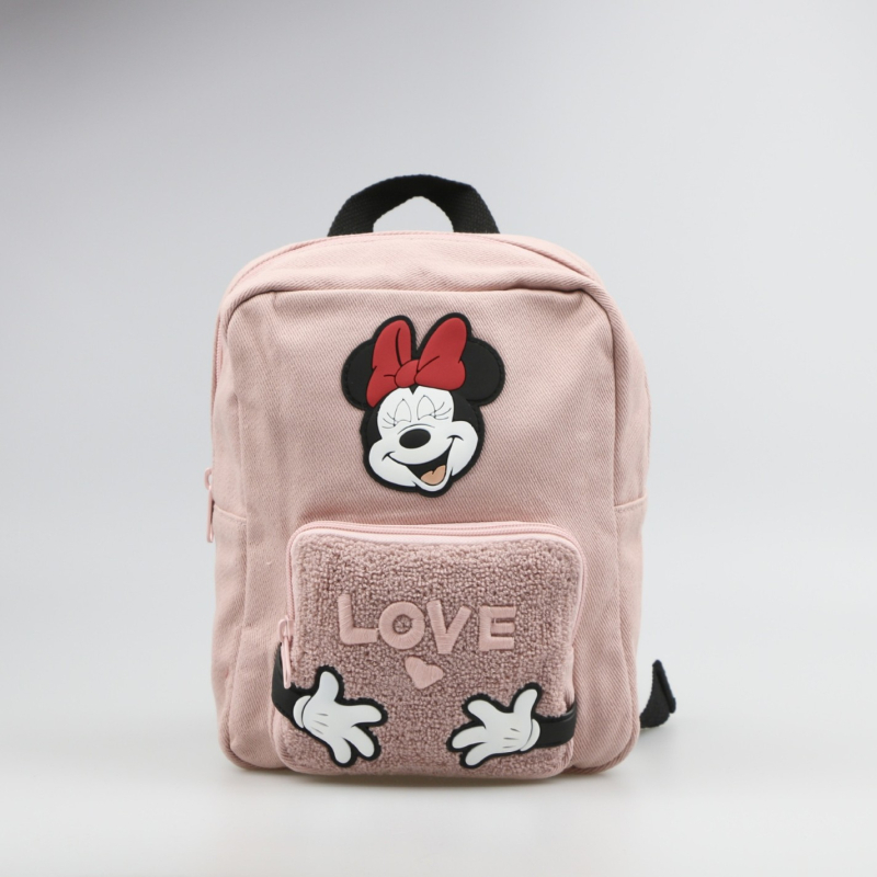 Uus roosa puuvillane lõuendkangas tikitud armastusega kaisus Minnie hüljes laste ja tüdrukute seljakott seljakott koolikott