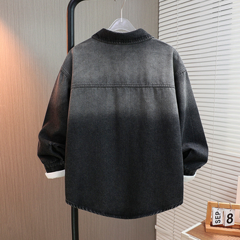 Poiste Korea stiilis teksajakk 2024. aasta sügisest uue stiiliga laste stiilis gradientpluus vabaaja särkjakk