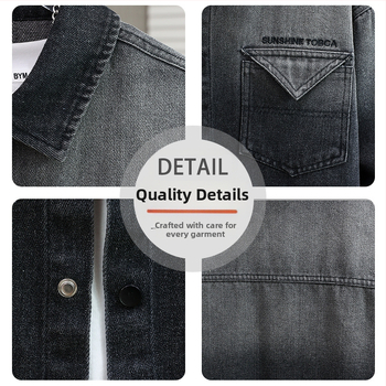 Poiste Korea stiilis teksajakk 2024. aasta sügisest uue stiiliga laste stiilis gradientpluus vabaaja särkjakk