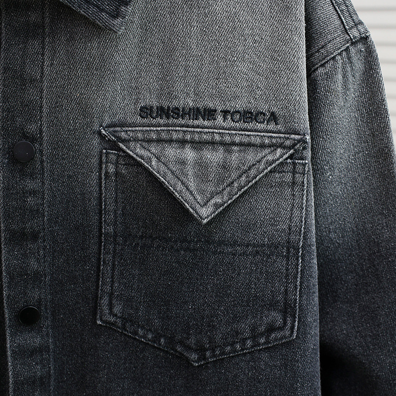 Poiste Korea stiilis teksajakk 2024. aasta sügisest uue stiiliga laste stiilis gradientpluus vabaaja särkjakk