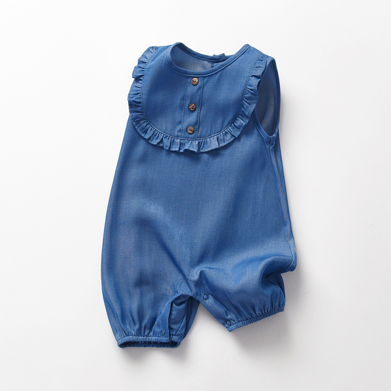 Salopetă fără mâneci pentru nou-născuți din denim, vară, pentru prințesă, comerț exterior transfrontalier