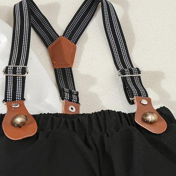 Παιδικά ρούχα για παιδιά σε διασυνοριακό επίπεδο, άνοιξη και φθινόπωρο, κοστούμι γενεθλίων για μωρά, παιδικό πουκάμισο με μακριά μανίκια, τιράντες, σετ δύο τεμαχίων