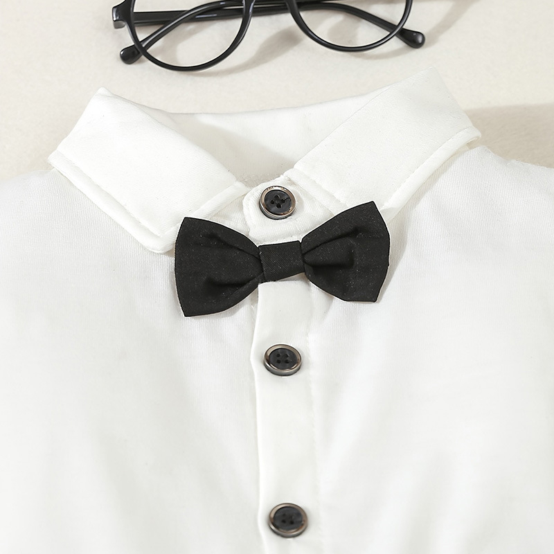 Παιδικά ρούχα για παιδιά σε διασυνοριακό επίπεδο, άνοιξη και φθινόπωρο, κοστούμι γενεθλίων για μωρά, παιδικό πουκάμισο με μακριά μανίκια, τιράντες, σετ δύο τεμαχίων