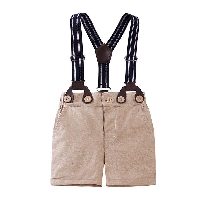 Detské šaty s trakmi, letné nové 2025, krátke rukávy, háremové šortky pre chlapcov, veľkoobchod, dropshipping