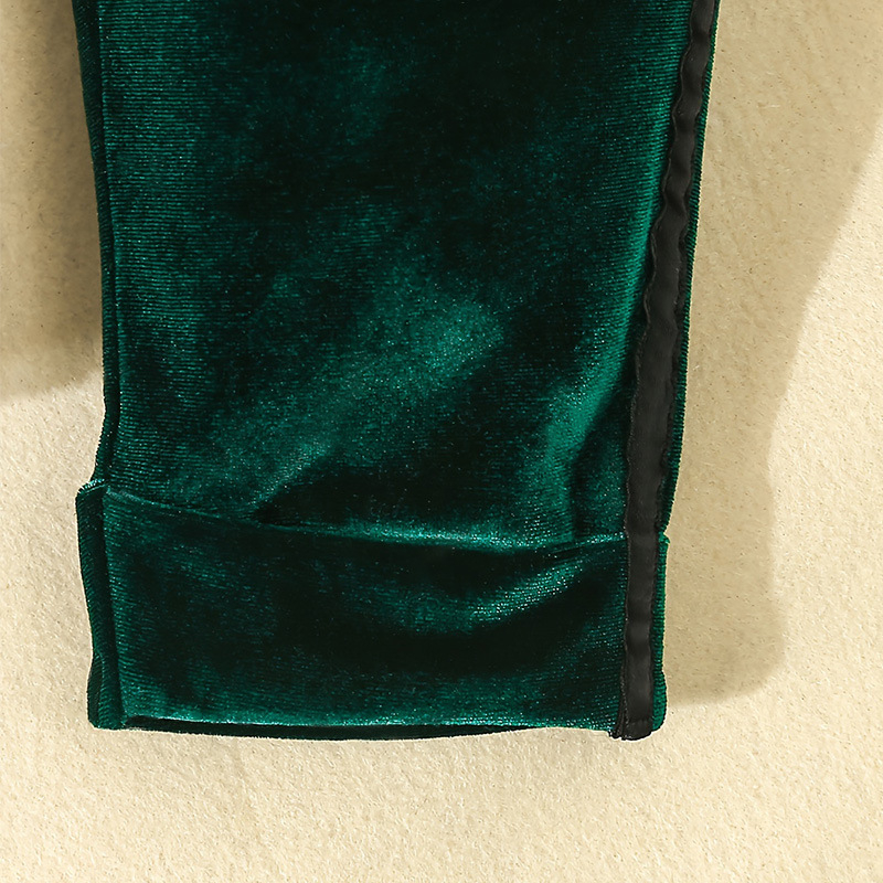 Väliskaubanduse hulgimüük Euroopa ja Ameerika poiste ülikonnad, sügis-talvine kuldne sametist laste härrasmehe Briti stiilis kolmeosaline komplekt