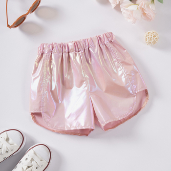 Ιριδίζον σορτς σετ δύο τεμαχίων για κορίτσια Παιδικά πολύχρωμα σορτς Μωβ Ροζ Δύο χρώματα Προαιρετικά Μόδα Παιδικά ρούχα Εξωτερικό εμπόριο Hot Style