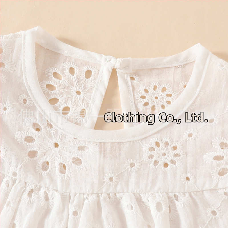 2024 Ново лято за бебе момиченце, сладко бяло топче със снежинка