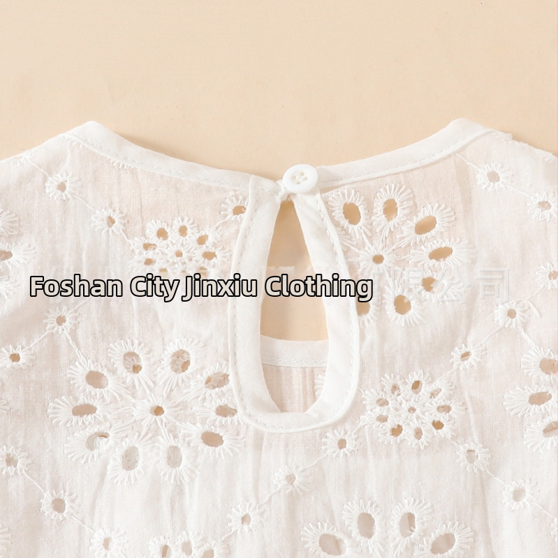 2024 Ново лято за бебе момиченце, сладко бяло топче със снежинка