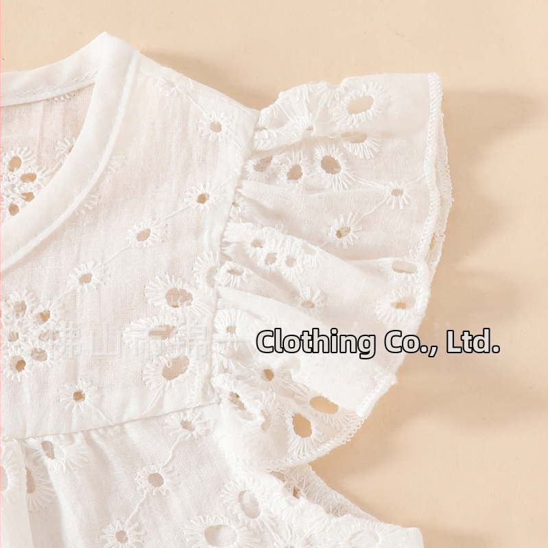 2024 Ново лято за бебе момиченце, сладко бяло топче със снежинка