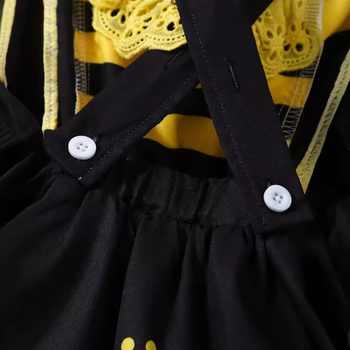 Φόρεμα με μοτίβο μέλισσας για μωρά, καλοκαιρινό φόρεμα με τιράντες και διασυνοριακό σχέδιο για κορίτσια, χαριτωμένο παιδικό φόρεμα πριγκίπισσας