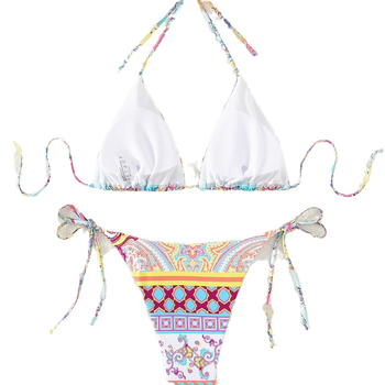 2024 m. naujas trijų taškų padalintas maudymosi kostiumėlis, seksualiai margintas, europietiškas ir amerikietiškas, tarptautinis „AliExpress“ maudymosi kostiumėlis be nugaros.