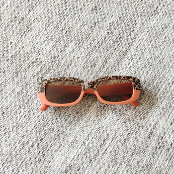 Нови детски слънчеви очила с квадратен леопардов принт, цвят макарон, модни, модерни детски слънчеви очила, съчетаващи цветове