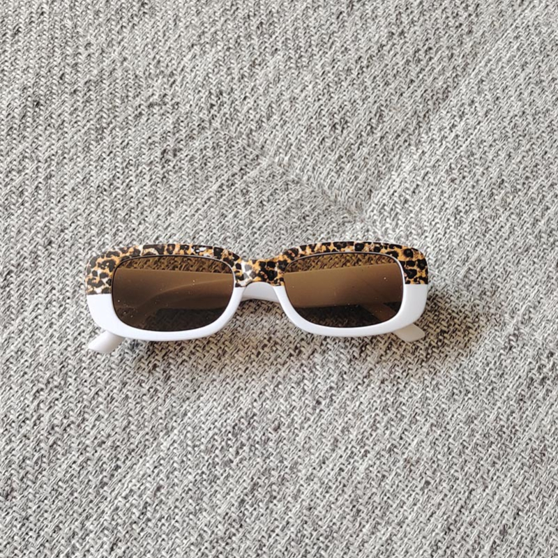 Нови детски слънчеви очила с квадратен леопардов принт, цвят макарон, модни, модерни детски слънчеви очила, съчетаващи цветове