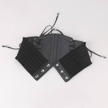 Moteriškas odinis diržas su nėriniuotais kraštais, skirtas papuošti madingą išorinę elastinę juosmens juostą, didelio dydžio, platų diržą, europietišką ir amerikietišką retro stilių.