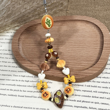 Βραχιόλι ψωμιού, φαγητό, παιχνίδι, μπρελόκ, σνακ, ζώο, σακίδιο πλάτης, κρεμαστό κόσμημα, προσωπικό DIY, χαριτωμένο, κινητό τηλέφωνο, αλυσίδα, χονδρική, κοσμήματα