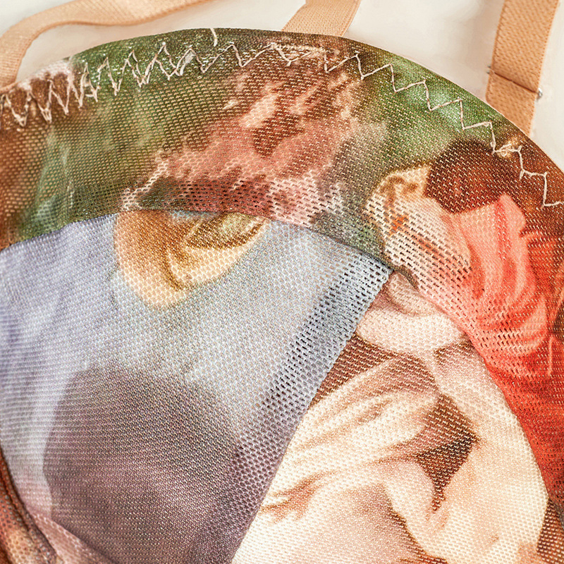 Top imprimat cu inel tridimensional din oțel, croială slim, curea mică, în stil european și american