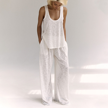 2025 tavaszi és nyári új európai és amerikai lusta, kényelmes, hétköznapi, laza, kétrészes nadrág szett női otthoni ruházathoz