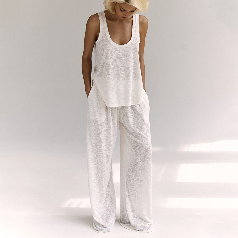 2025. aasta kevad- ja suveuued Euroopa ja Ameerika laisad mugavad vabaaja lahtised rihmikud kaheosalised naiste koduriiete komplektid