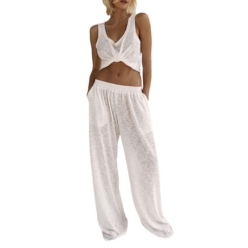 2025. aasta kevad- ja suveuued Euroopa ja Ameerika laisad mugavad vabaaja lahtised rihmikud kaheosalised naiste koduriiete komplektid