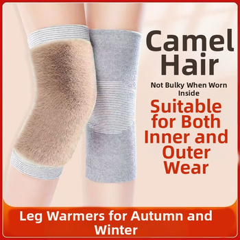 Ζεστό κάλυμμα γονάτου από τρίχα καμήλας για φθινόπωρο και χειμώνα, με επένδυση από φλις για το γόνατο, ανθεκτικό στο κρύο, ζεστό κάλυμμα γονάτου για κρύα πόδια, κατάλληλο για άνδρες και γυναίκες που κάνουν ποδήλατο.