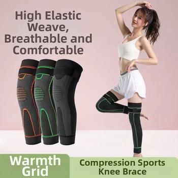 Dlhé fleecové teplé chrániče kolien pre mužov a ženy, staré studené nohy, protišmykové chrániče kolien, veľkoobchod s dlhými nylonovými popruhmi, chrániče kolien z paliny