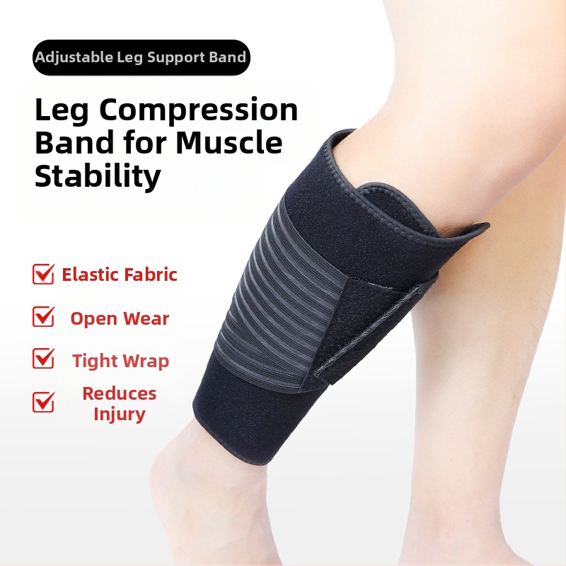 Jauns, pāri robežai paredzēts sporta elastīgais dubultās kompresijas apsējs ikru skriešanas kompresijai ar regulējamu Velcro aizdari