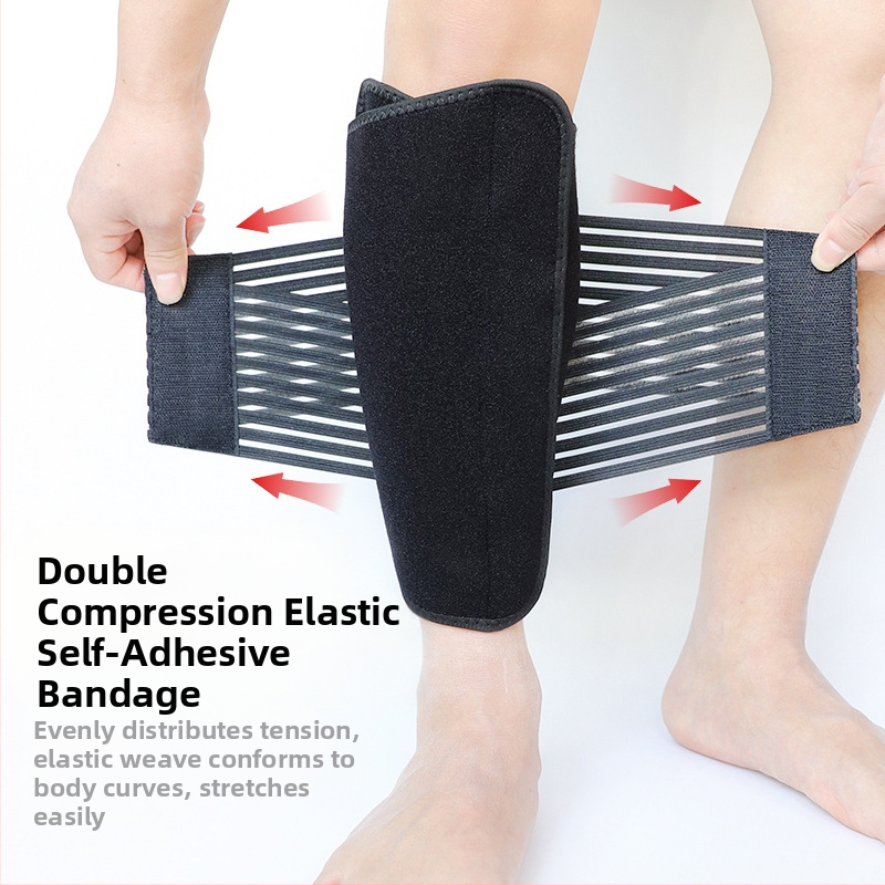 Трансгранична нова спортна еластична двойна компресионна превръзка за прасци, компресия за бягане, регулируема с велкро