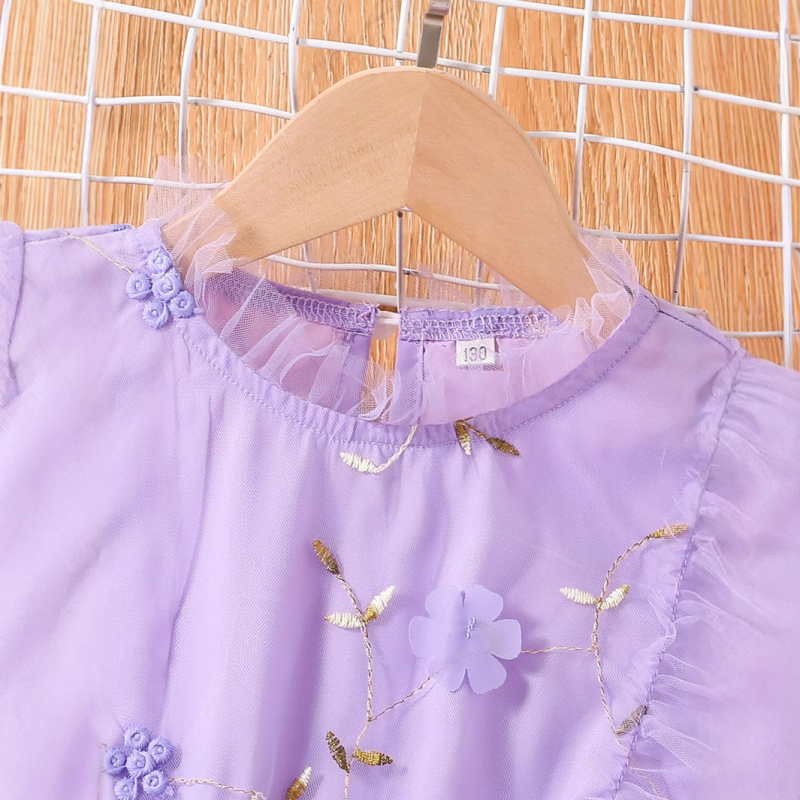 Tüdrukute suvekleit, suvine uus laste armas lilleline lääne stiilis pikk kleit, suurtele lastele mõeldud prantsuse printsessikleit, trendikas