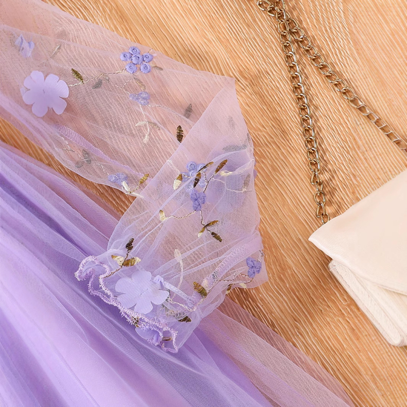 Tüdrukute suvekleit, suvine uus laste armas lilleline lääne stiilis pikk kleit, suurtele lastele mõeldud prantsuse printsessikleit, trendikas