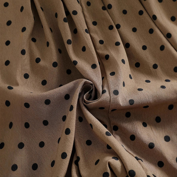 Tüdrukute kevad- ja suvekleit „Stiilne ja moodne ümara kaelusega täpiline” varrukateta kohvimustriga kleit