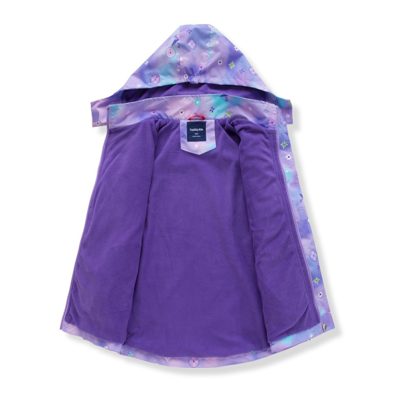 Djevojke Nova Macron šarena gradijentna vjetrovka s kapuljačom, vodootporna topla majica s otvorenim prsima i patentnim zatvaračem, odjeća za vanjsku upotrebu