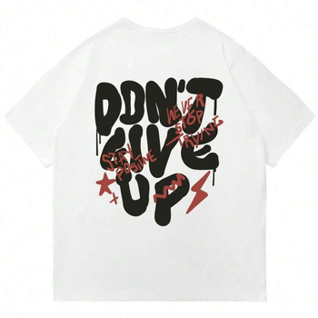 Cezhraničné priame dodávky American Street Tide Graffiti na chrbte s veľkými písmenami, ťažké 230g hip hopové profilové pánske tričko