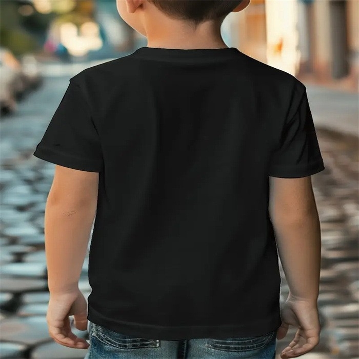 Трансгранично европейско и американско мъжко и дамско детско облекло от чист памук, лятна тениска с къс ръкав и кръгло деколте, щампована удобна тениска с къс топ и щампован детски дрехи