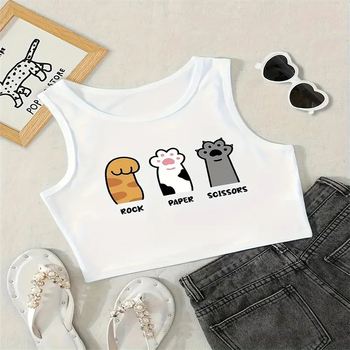 2025 Nové cezhraničné letné tielko Spice Girls bez rukávov, krátke sexy trendy značkové potlačené malé tielko pre ženy