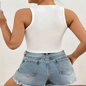 2025 Νέο Διασυνοριακό Καλοκαιρινό Αμάνικο Γιλέκο Spice Girls με Κοντό Σέξι Μοντέρνο Μικρό Γιλέκο με Στάμπα για Γυναίκες