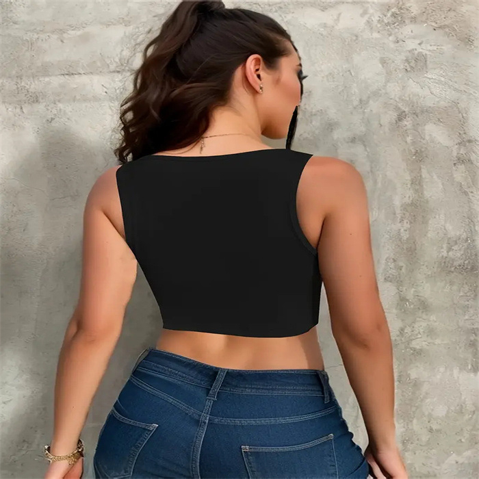 2025 Nové cezhraničné letné tielko Spice Girls bez rukávov, krátke sexy trendy značkové potlačené malé tielko pre ženy