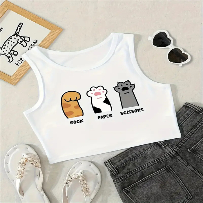 2025 Nové cezhraničné letné tielko Spice Girls bez rukávov, krátke sexy trendy značkové potlačené malé tielko pre ženy