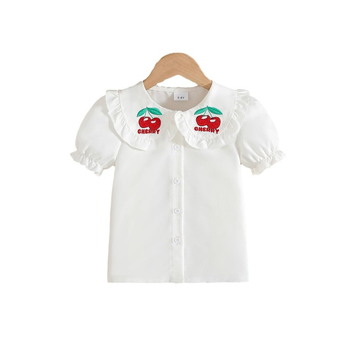 Piiriülene otsemüük, uued tüdrukute suvised lühikeste varrukatega kardiganid, koomiksiga, puuvilja-kirsi mustriga jakk hulgimüügist