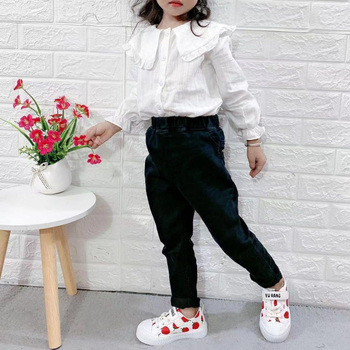 Naiste sügis- ja talveriided, laste teksad, beebide lääne stiilis riided, laste erilised trendikad Korea stiilis riided, fliisvoodriga, paksendatud, kitsad ja elastsed püksid