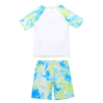 Piiriülesed koomiksi dinosauruse jalgrattapoiste lühikeste varrukatega püksid, päikesekaitsekreemiga hingav lõhenenud värviline ujumistrikoo