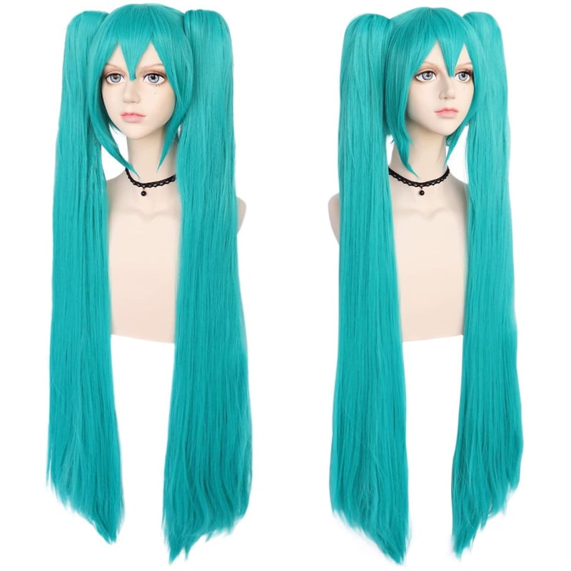 Hatsune Miku anime Hatsune cos perika Blue Tiger Mouth kopča dvostruki konjski rep duga ravna kosa tvornica na zalihi