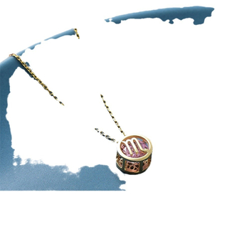 Kahepoolne õõnes kaheteistkümne tähtkujuga kaelakee, mis sobib kaheteistkümne sünnipäeva õõnes tsirkoonist ripatsiga, kullatud värvikinnitusega