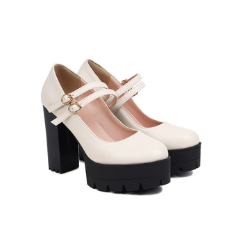 Νέα, αδιάβροχα, με στρογγυλή μύτη, πλατφόρμα, χοντρό τακούνι, ψηλοτάκουνα, χαμηλό στόμιο, γυναικεία παπούτσια εξωτερικού εμπορίου του 2022, με σταυρωτό τακούνι και χαμηλό στόμιο, για γυναίκες, σε μέγεθος plus 43.
