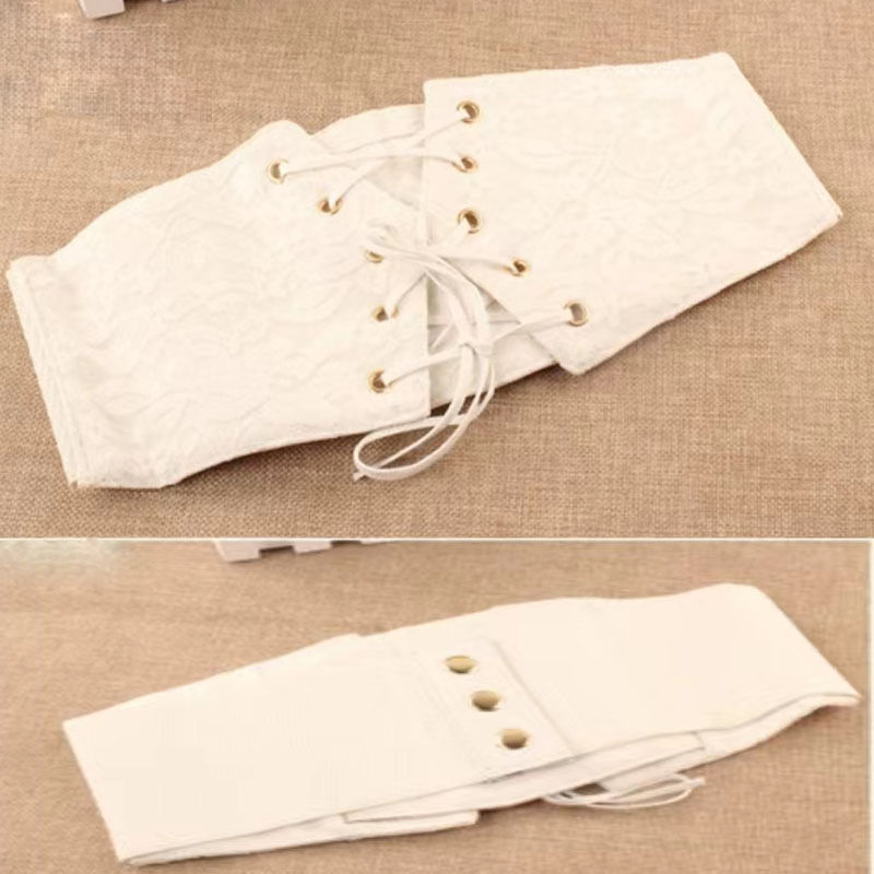 Piiriülene kuum müük Naiste elastne dekoratiivne vöö roosilillepitsiga ja kleidi vöökoha pitsist pitskinnitusega laos.